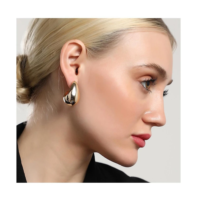 Sohi Women's The Medium Semi-Chunky Hoop Earrings