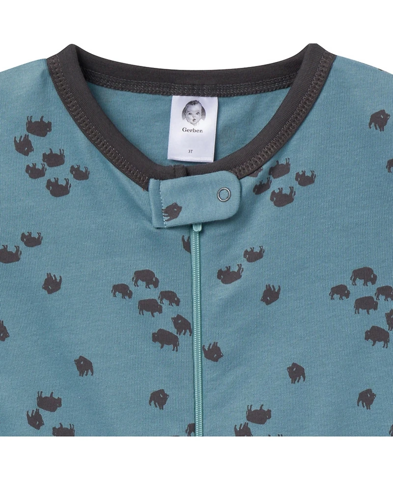 Gerber Toddler Boys' Snug Fit Footless Pajamas, 3-Pack, Safari