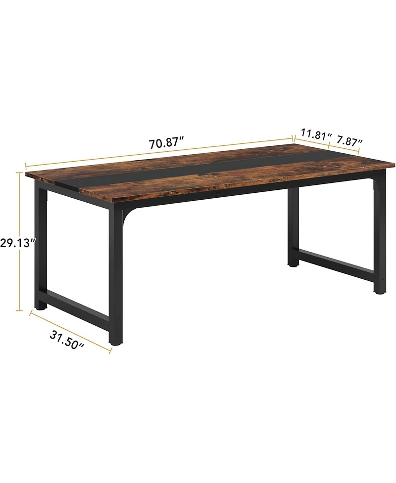 Tribesigns Rectangular Dinner Table with Heavy Duty Metal Legs,Industrial Kitchen for 6-8 Person