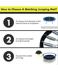 Gymax Replacement Trampoline Mat Jumping Mat Fits 16ft Frame w/ V-Hooks