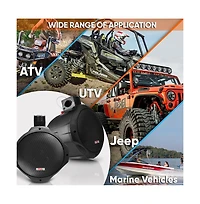 Pyle 6.5" Marine Wakeboard Tower Speakers - 200W Waterproof, Dual Bullet Style, Black (PLMRB65