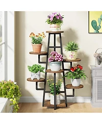 Tribesigns Wooden Corner Plant Pots Holder Rack Flower Stand Shelf Planter Organizer,7 Tier Plant Stand Indoor