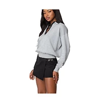 Edikted Womens Rue Double Collared Sweater