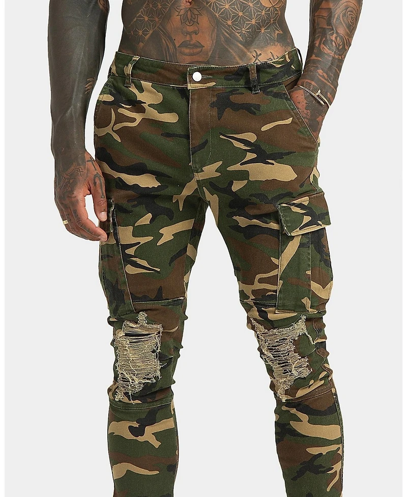 Xxiii Men's Sergeant Camo Ripped Jeans