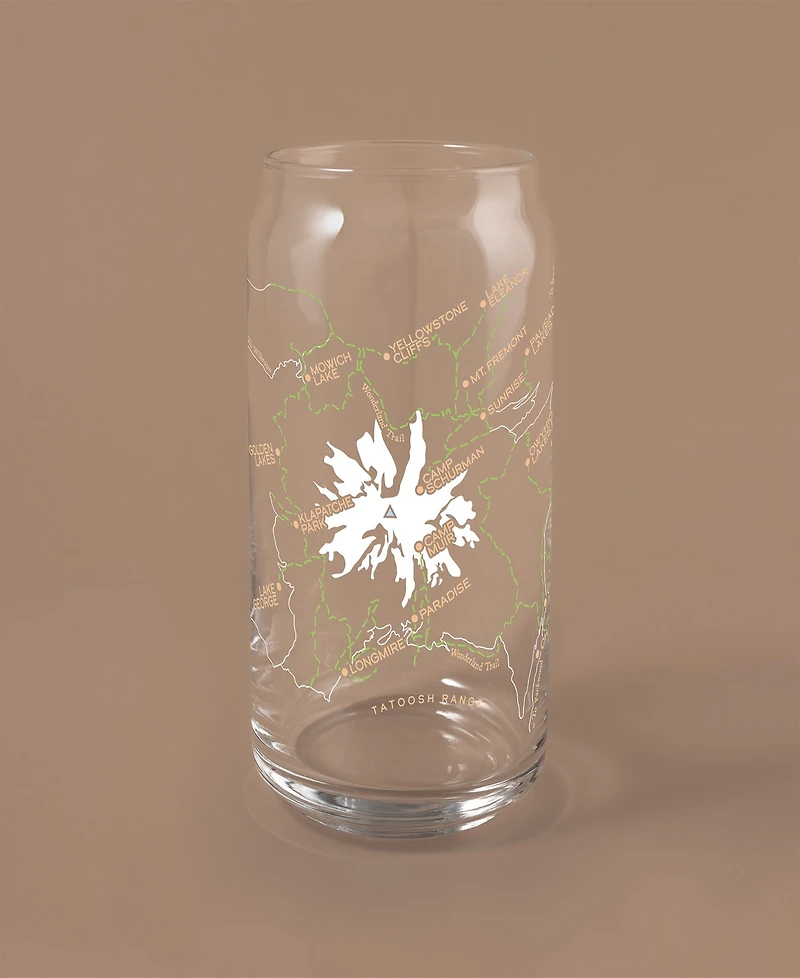 Narbo The Can Mt. Rainier Map Everyday Glassware, Set of 2
