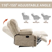 Mondawe Large Manual Recliner Chair Fabric For Living Room