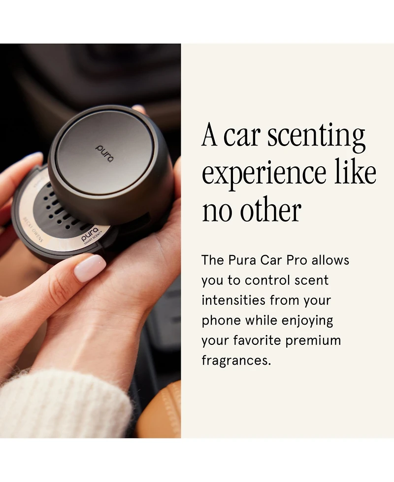 Pura Car Pro - Portable Smart Fragrance Diffusion device - Rechargeable - Auto Start and Stop - Adjustable Intensity - Car Air Freshener