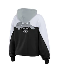Wear by Erin Andrews Women's Black Las Vegas Raiders Plus Color Block Full-Zip Hoodie