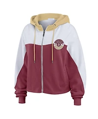 Wear by Erin Andrews Women's Garnet Florida State Seminoles Color-Block Full-Zip Hoodie