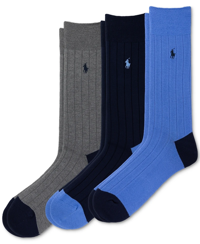Polo Ralph Lauren Men's 3-Pk. Soft Touch Rib Dress Socks