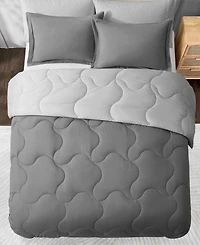 Unikome Lightweight Quilted Reversible Down Alternative Comforter Set, 3 Piece