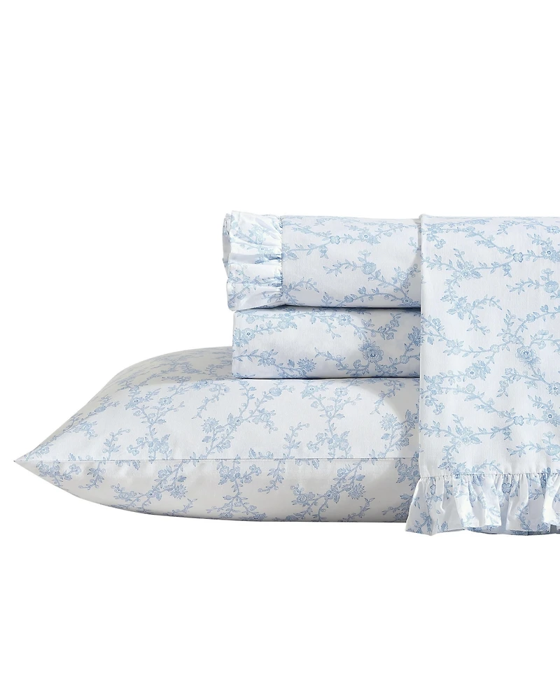 Laura Ashley 200-Thread Cotton 4 -Pc. Sheet Set, King