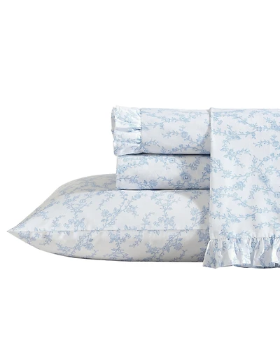 Laura Ashley 200-Thread Cotton 4 -Pc. Sheet Set, King