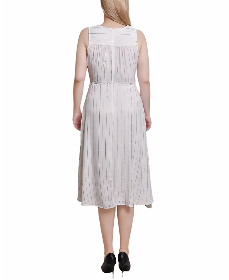 Ny Collection Women's Sleeveless Surplice Vertical Stripe Dress