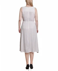 Ny Collection Women's Sleeveless Surplice Vertical Stripe Dress