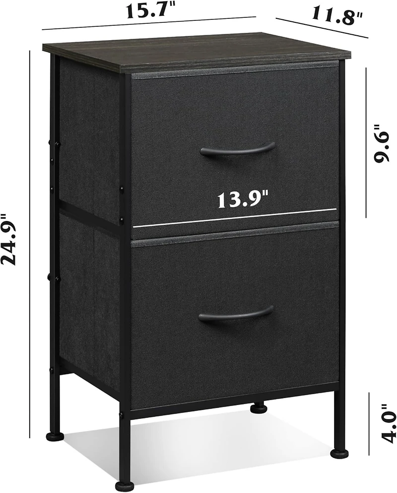 Wlive Nightstand Set of 2 Drawer Dresser for Bedroom Small with Drawers Bedside Furniture Night Stand End Table College Dorm