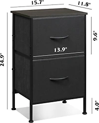 Wlive Nightstand Set of 2 Drawer Dresser for Bedroom Small with Drawers Bedside Furniture Night Stand End Table College Dorm