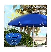 Slickblue Sapphire Outdoor Beach Umbrella - Stylish Portable Sunshade for Beach, Patio, and Outdoor Use