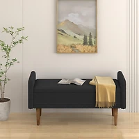 Streamdale Teddy Velvet Storage Stool with Storage