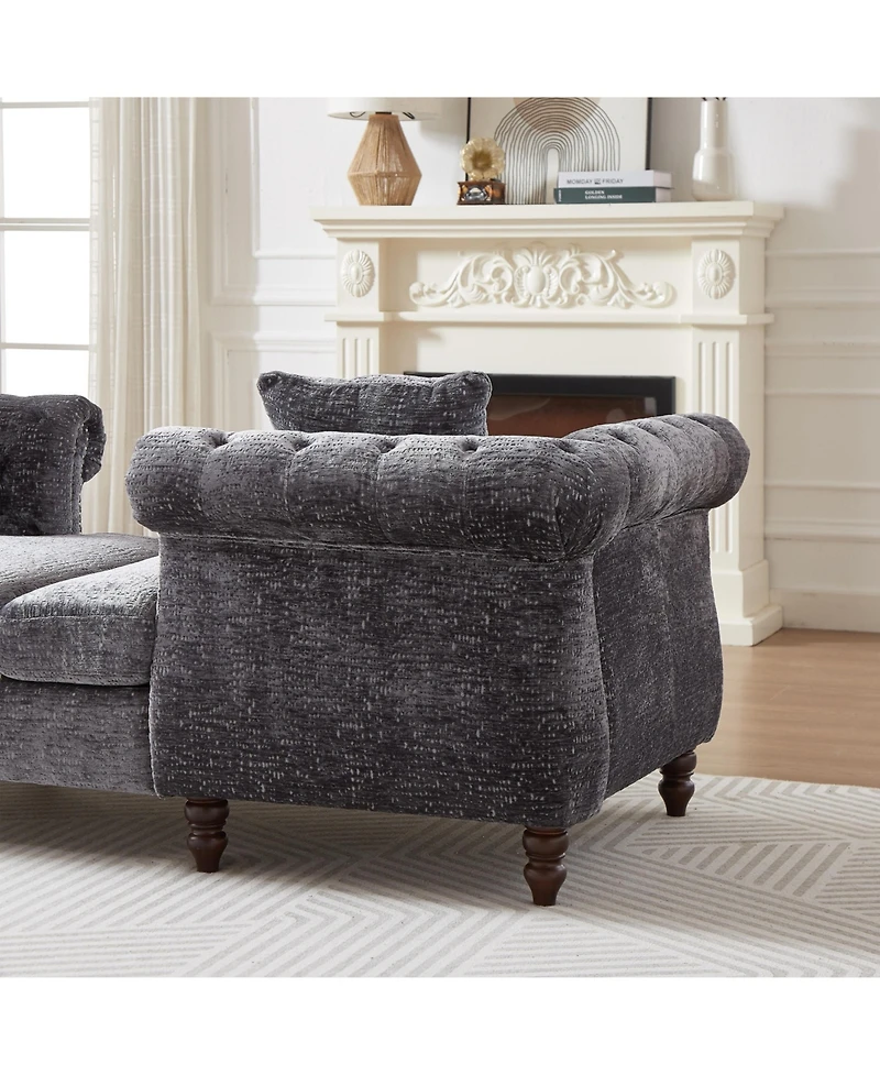 Streamdale Elegant 81" Chaise Lounge with Pillows & Trim