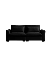 Streamdale Furniture Modern Sofa 2 Seater Corduroy Fabric Sofa with Armrests for Apartment Living Room, Black