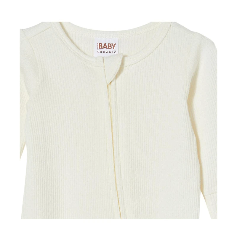 Cotton On Baby Boys Pointelle Zip All One Romper
