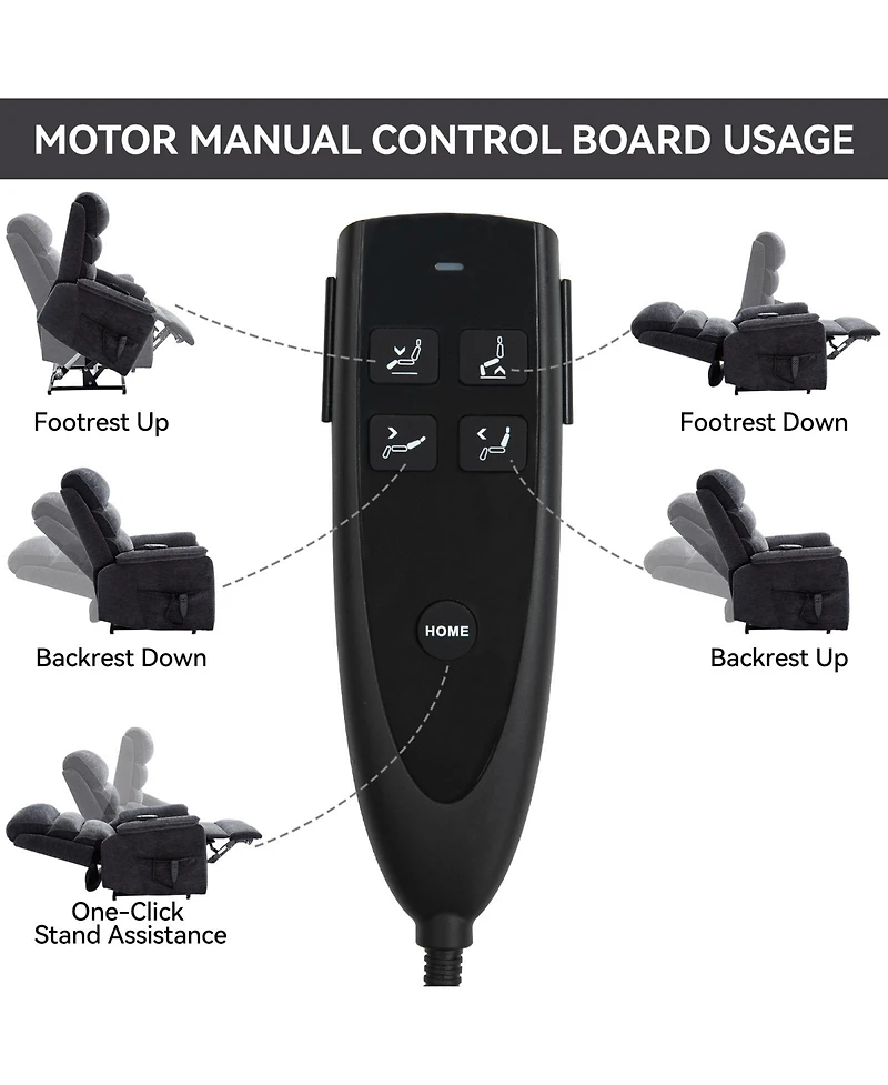 Streamdale Dual Motor Infinite Position Power Lift Recliner with Heat & Massage