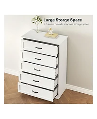 Modern 5 Drawers Dresser, Chest Of Drawers Closet Organizers And Storage Clothes, Modern Dressers For Closet Living Room, Kids Bedroom (5 Drawers Dres