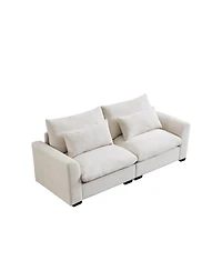 Streamdale Furniture Beige Corduroy Sofa Couch, Deep Seat Couches for Modern Living Room/Apartment/Office
