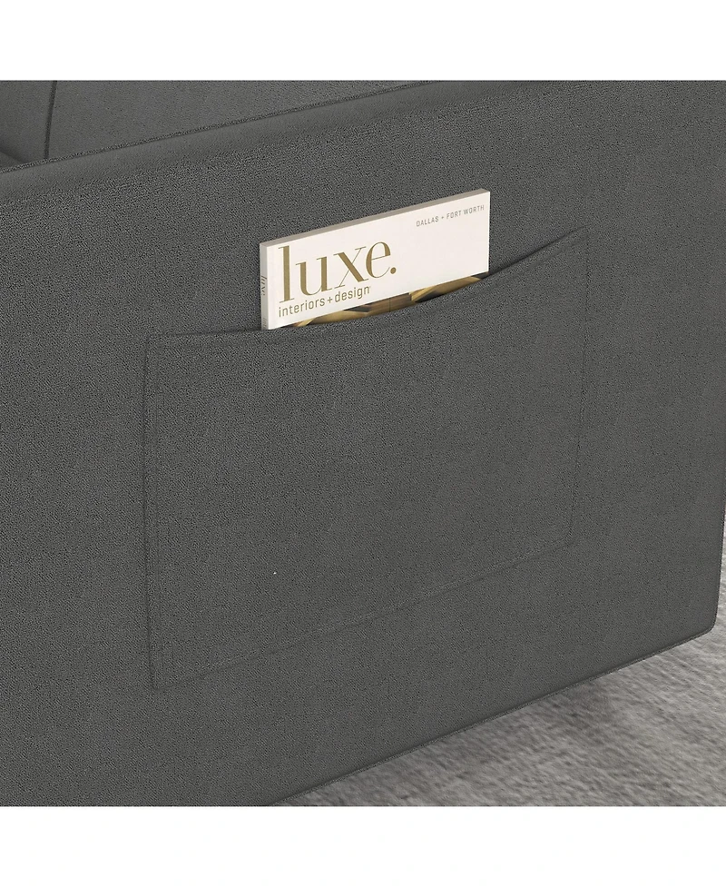Loveseats Sofa Bed with Pull-out Bed,Adjsutable Back and Two Arm Pocket-Dark grey(54.5"x33"x31.5")