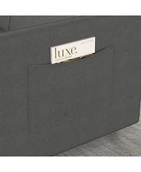 Loveseats Sofa Bed with Pull-out Bed,Adjsutable Back and Two Arm Pocket-Dark grey(54.5"x33"x31.5")