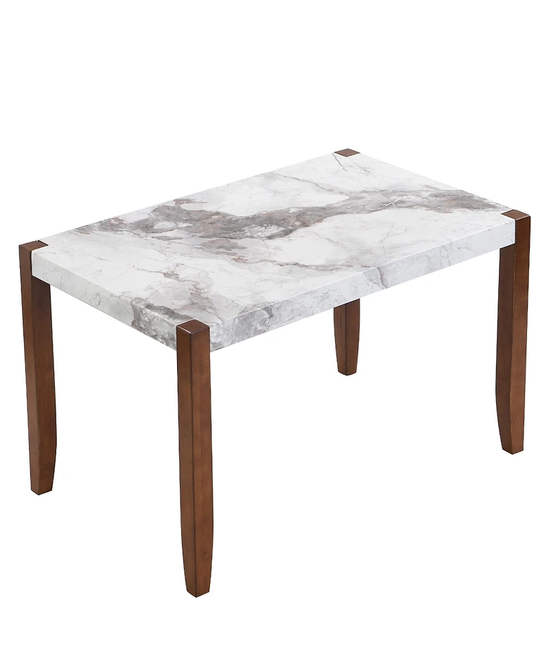 Streamdale Modern 4-Person Dining Set with Faux Marble Table