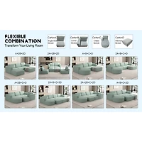 Streamdale Modular Sectional Sofa Set with Chaise and Ottoman