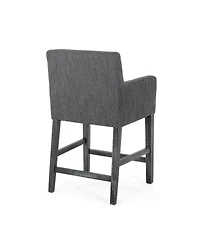 26'' Upholstered Counter Height Stool with Wood Legs, 1-Pack for Kitchen or Home Bar -The Pop