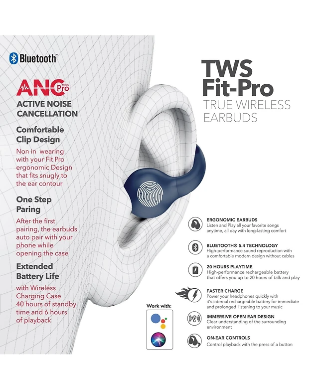 Shop Rca Wave-66 True Wireless Earbuds, Bluetooth, 20H Playtime at