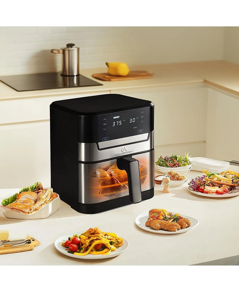 Uber Appliance Air fryer Xl Premium - 7 Quart Stainless Steel - Pfoa/Ptfe Free Ceramic non stick