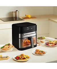 Uber Appliance Air fryer Xl Premium - 7 Quart Stainless Steel - Pfoa/Ptfe Free Ceramic non stick