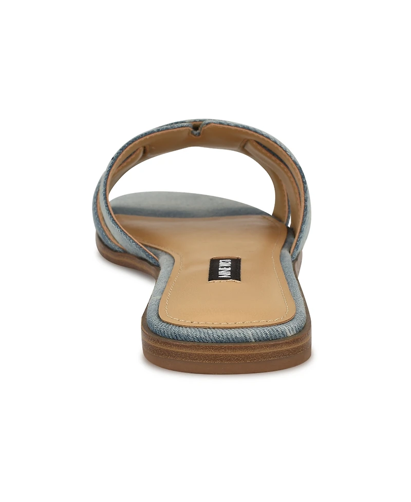 Nine West Women's Germani Woven Flat Slip-On Sandals
