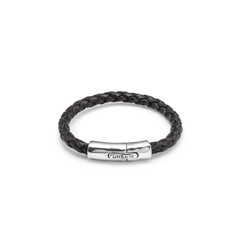 UNOde50 Sterling Silver Cylindrical Spring Clasp Bracelet