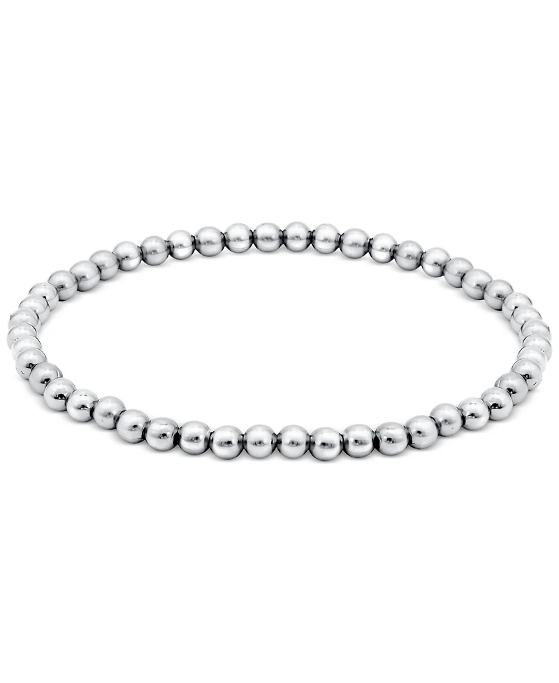 Giani Bernini Polished Beaded Stretch Bracelet (4mm) 18k Gold over Sterling Silver, Exclusively at Macy's