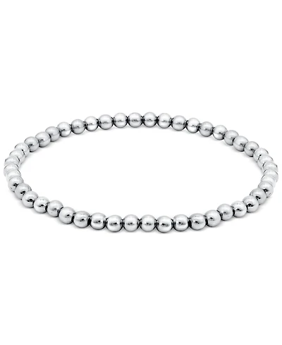 Giani Bernini Polished Beaded Stretch Bracelet (4mm) 18k Gold over Sterling Silver, Exclusively at Macy's
