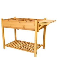 Streamdale Furniture 8-Pocket Elevated Garden Bed with Side Table and Shelf