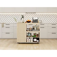 Streamdale Rolling Kitchen Island Cart with Storage
