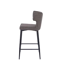 Streamdale Furniture 28inch Counter Height Bar Stools Set of 2, Modern Bar Upholstered Chairs with Pu Leather, Metal Footrest and Frame for Kitchen Is