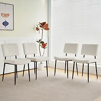 Streamdale Beige Fabric Dining Chairs Set of 4