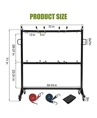gaomon Folding Table and Chair Cart, Folding Chair Strorage Rack with Cover, Height Adjust, Pvc Lock Wheels, 800 Lbs Capacity for 84 Chair, Heavy Duty