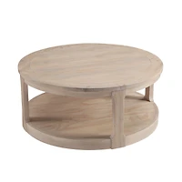 Streamdale Curved 40" Wooden Coffee Table with Wheels