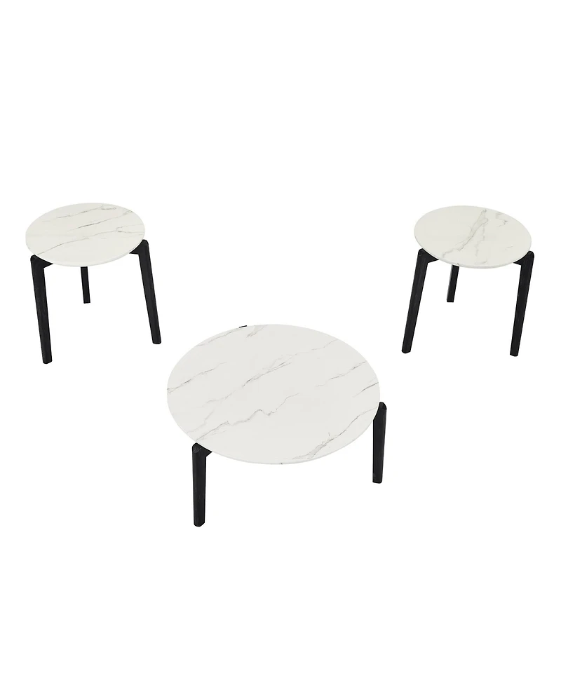 Streamdale Modern Small Coffee Table with Imitation Marble Top