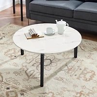 Streamdale Modern Small Coffee Table with Imitation Marble Top