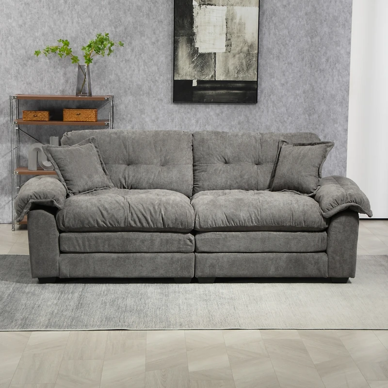 Streamdale Chenille Sofa with Pillows & Memory Foam
